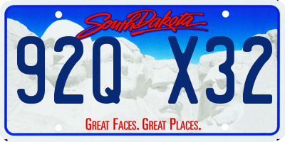 SD license plate 92QX32