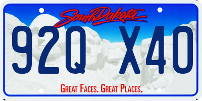 SD license plate 92QX40