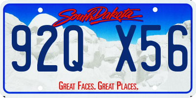 SD license plate 92QX56