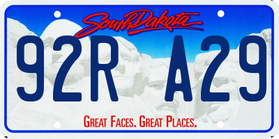 SD license plate 92RA29