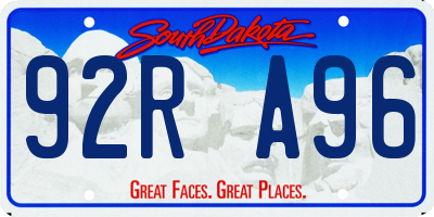 SD license plate 92RA96