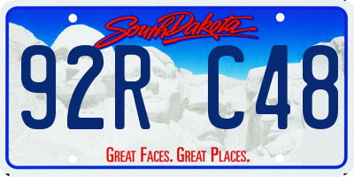 SD license plate 92RC48