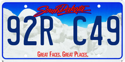 SD license plate 92RC49
