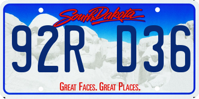 SD license plate 92RD36