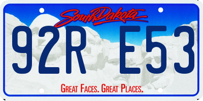 SD license plate 92RE53