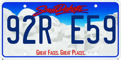 SD license plate 92RE59