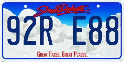 SD license plate 92RE88