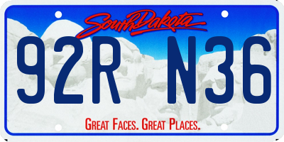 SD license plate 92RN36