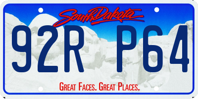SD license plate 92RP64
