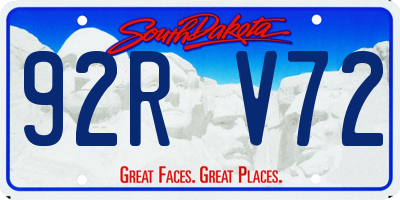 SD license plate 92RV72