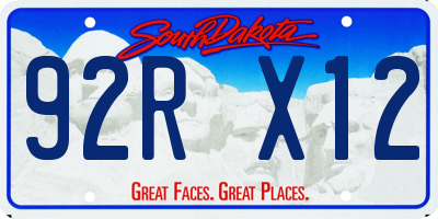 SD license plate 92RX12