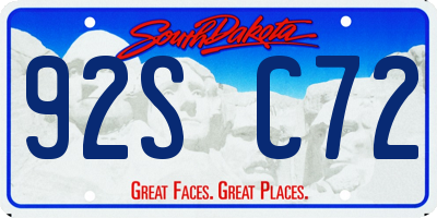 SD license plate 92SC72