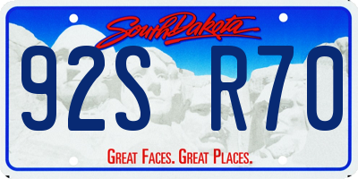 SD license plate 92SR70