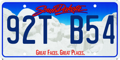 SD license plate 92TB54