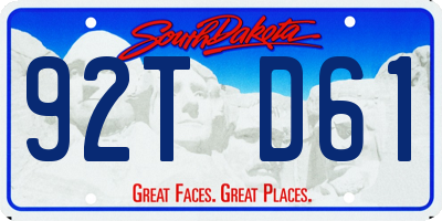 SD license plate 92TD61