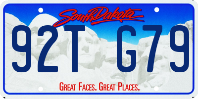 SD license plate 92TG79