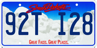 SD license plate 92TI28