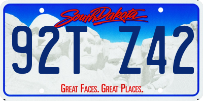 SD license plate 92TZ42