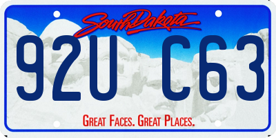SD license plate 92UC63