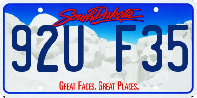 SD license plate 92UF35