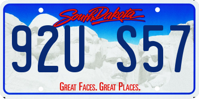 SD license plate 92US57
