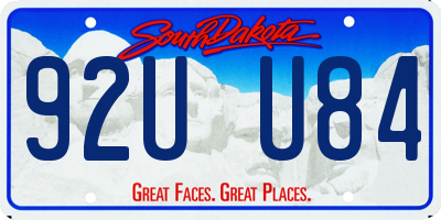 SD license plate 92UU84