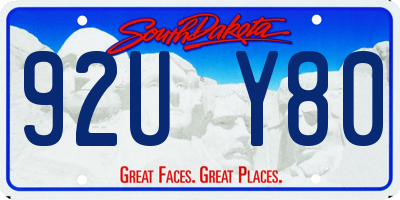 SD license plate 92UY80