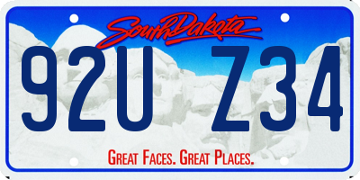 SD license plate 92UZ34