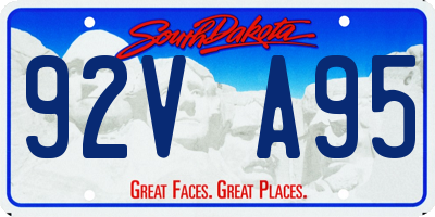 SD license plate 92VA95
