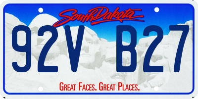 SD license plate 92VB27