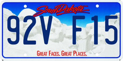 SD license plate 92VF15