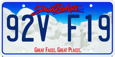 SD license plate 92VF19