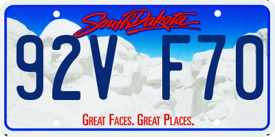 SD license plate 92VF70
