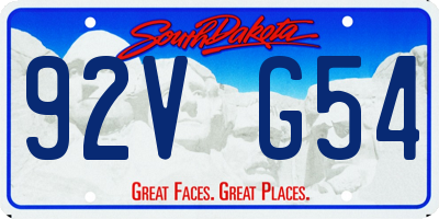 SD license plate 92VG54
