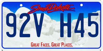 SD license plate 92VH45