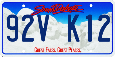 SD license plate 92VK12