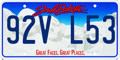 SD license plate 92VL53