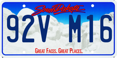 SD license plate 92VM16