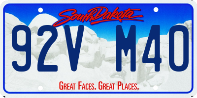 SD license plate 92VM40