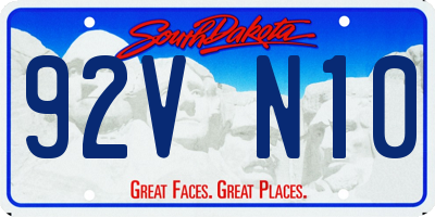 SD license plate 92VN10