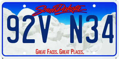 SD license plate 92VN34
