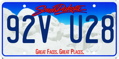 SD license plate 92VU28