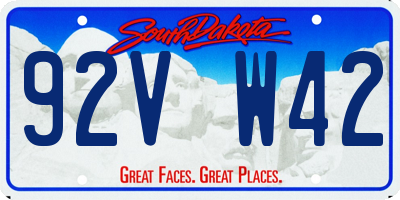SD license plate 92VW42