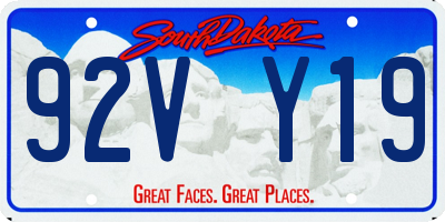 SD license plate 92VY19