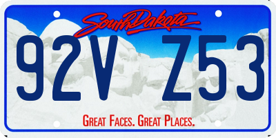 SD license plate 92VZ53