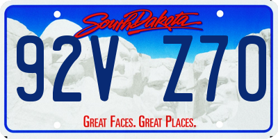 SD license plate 92VZ70