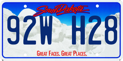 SD license plate 92WH28