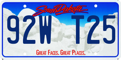 SD license plate 92WT25