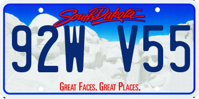 SD license plate 92WV55