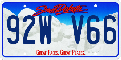 SD license plate 92WV66
